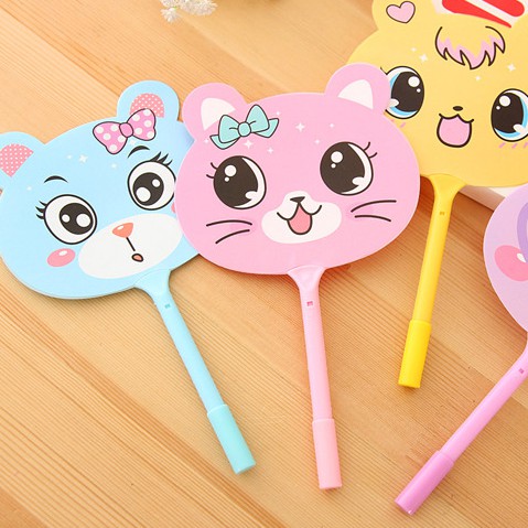 Pulpen Pena Kipas Karakter Kucing / Pena Gel Kipas Lucu Unik Import Murah / TS-76
