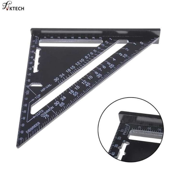 

VKTECH Penggaris Siku Mistar Triangle Ruler Aluminium 7 inch A10D01