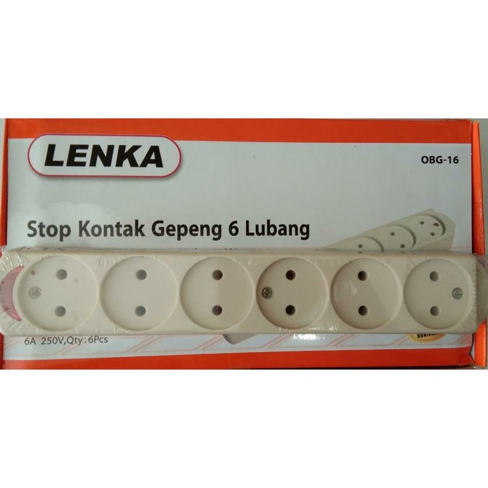 Stop Kontak Gepeng 6 Lubang OBG 16