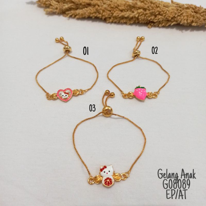 Gelang Anak Fashion Model Serut Warna Gold G08089