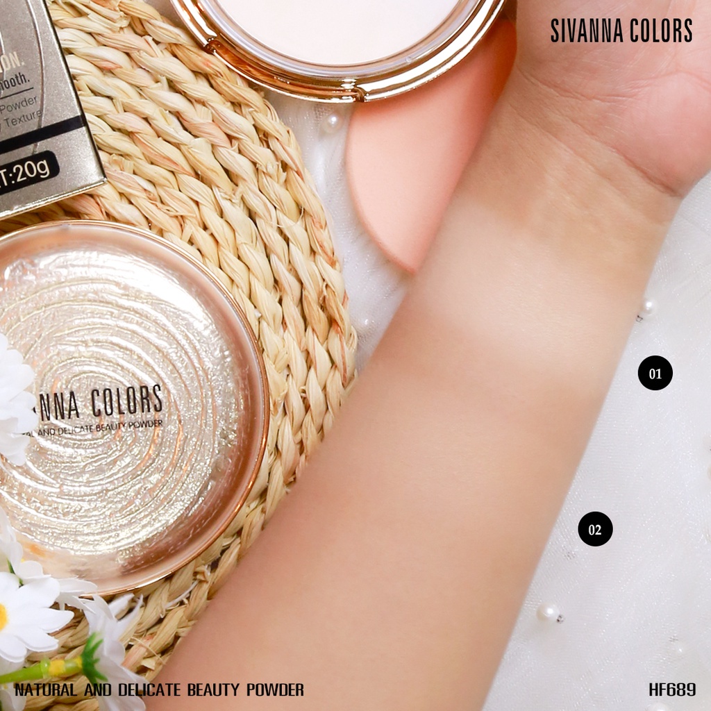 [READY STOCK] SIVANNA COLORS Natural and Delicate Beauty Powder Ultra Foundation Silky Smooth HF689 | Bedak Padat [Browit.id]