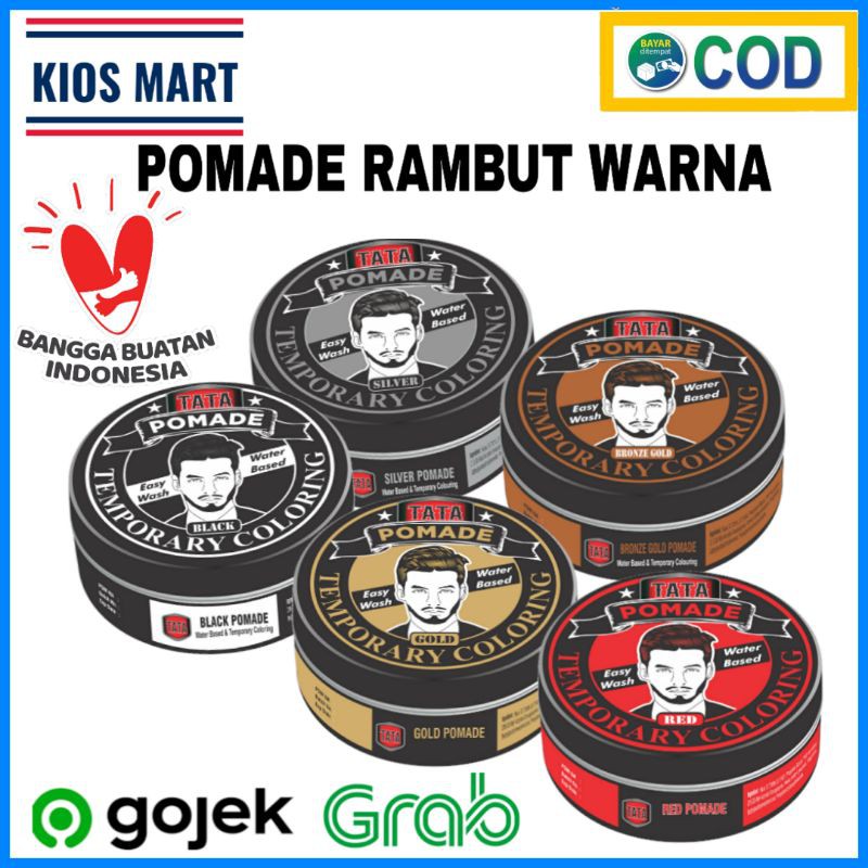 Tata Pomade Temporary Hair Coloring Easy Wash Water Based 75gr