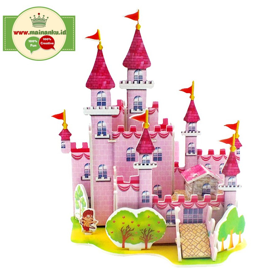 Mini 3D Puzzle PINK CASTLE | Kado Anak Ultah | Kado Anak - 1690-25