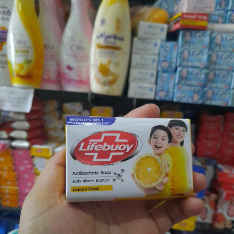 Sabun Mandi Lifebuoy Anti Bactrial soap activ silver + formula