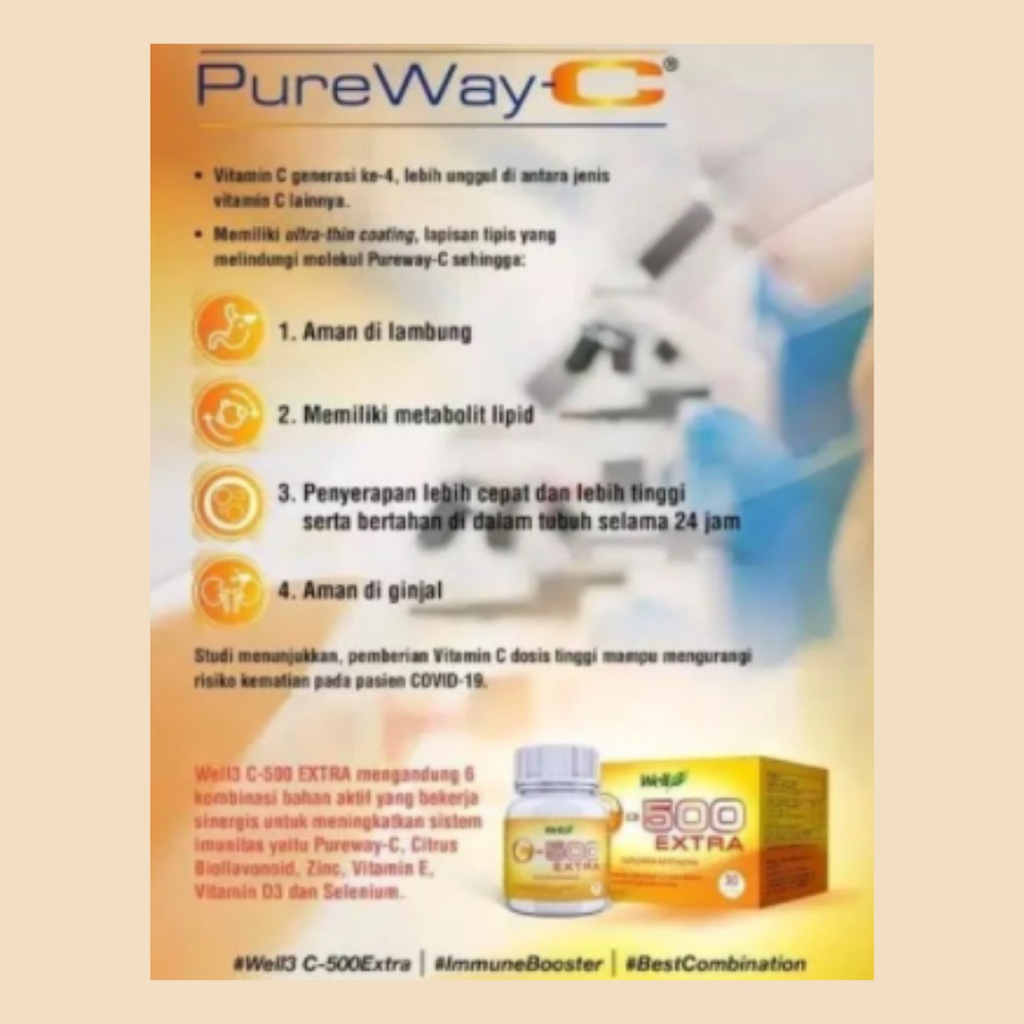 CNI Well3 C-500 Extra Suplemen Kesehatan Imun Booster Kombinasi Terbaik Untuk Daya Tahan Tubuh Anda