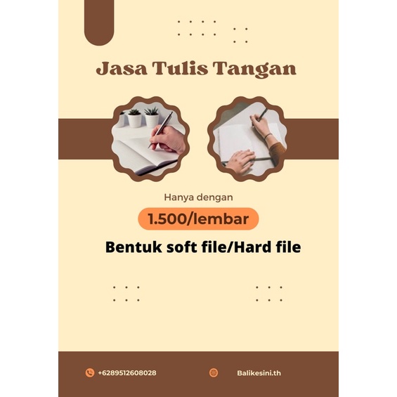 

Jasa Tulis Tangan Harga Sangat Terjangkau soft file/hard file