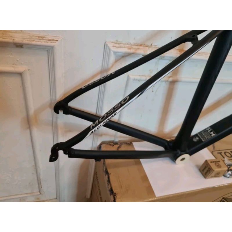 Frame Roadbike Mosso 725TCA Size 470mm Warna Hitam Gray . Rangka Sepeda Balap Road Bike 725 TCA Size Ukuran 47cm 470 mm