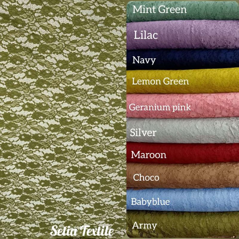 (Setia Textile) Brukat/Brokat gliter motif baru