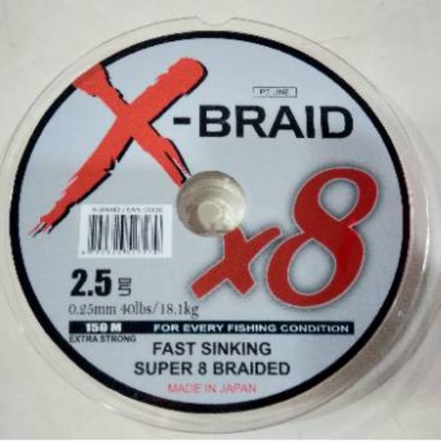 Benang Pancing PE X Braid X8 150 M Sinking