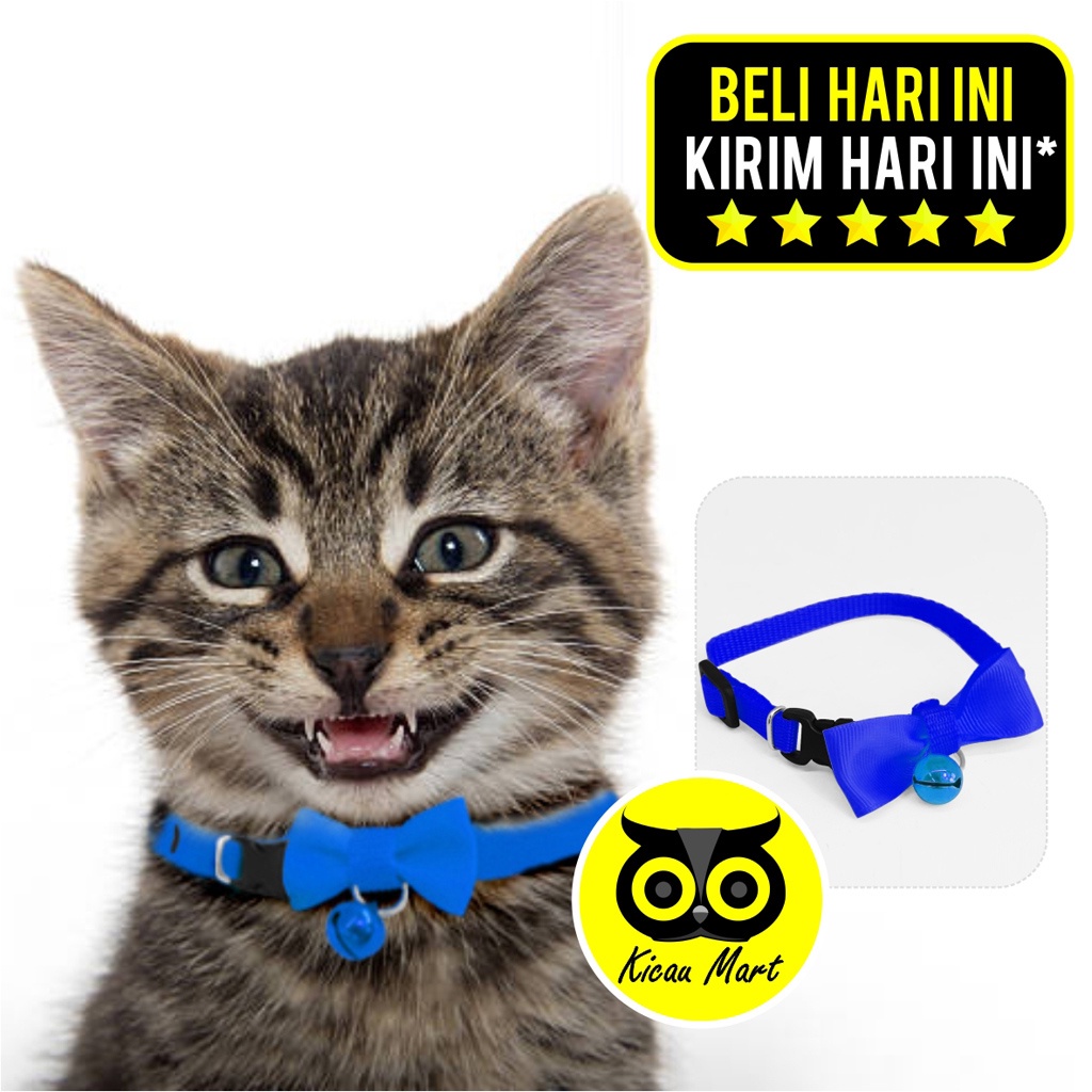 Kalung Kucing Anjing Pita Sempati Lonceng 14 Mm Cat Collar Kerincing Lonceng Ribbon Pet Necklace Buckle Adjustable Kalung Kucing Musang Oter Kelinci Murah