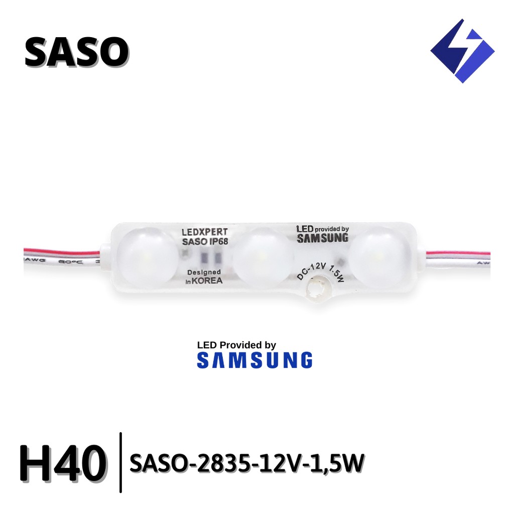 Jual SASO LED Modul SAMSUNG 3 Mata 2835 12V DC 1.5W Optic Dove White ...