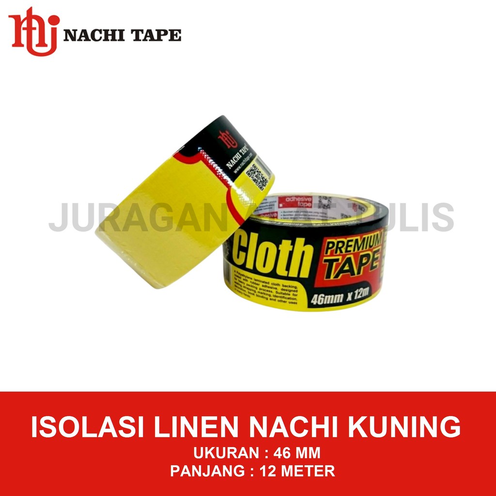 

ISOLASI / LAKBAN LINEN / KAIN NACHI 46MM WARNA KUNING