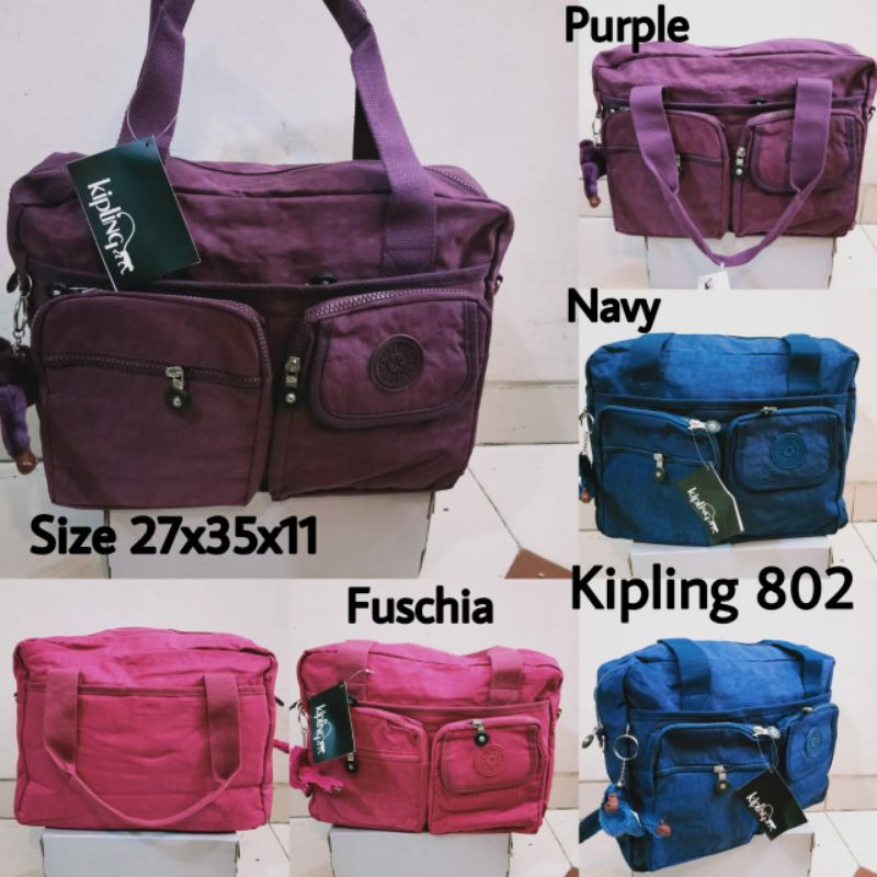 TAS FASHION SELEMPANG/SLING BAG KIPLING 802 2TALI PANJANG DAN PENDEK PURPLE NAVY freegantungankunci