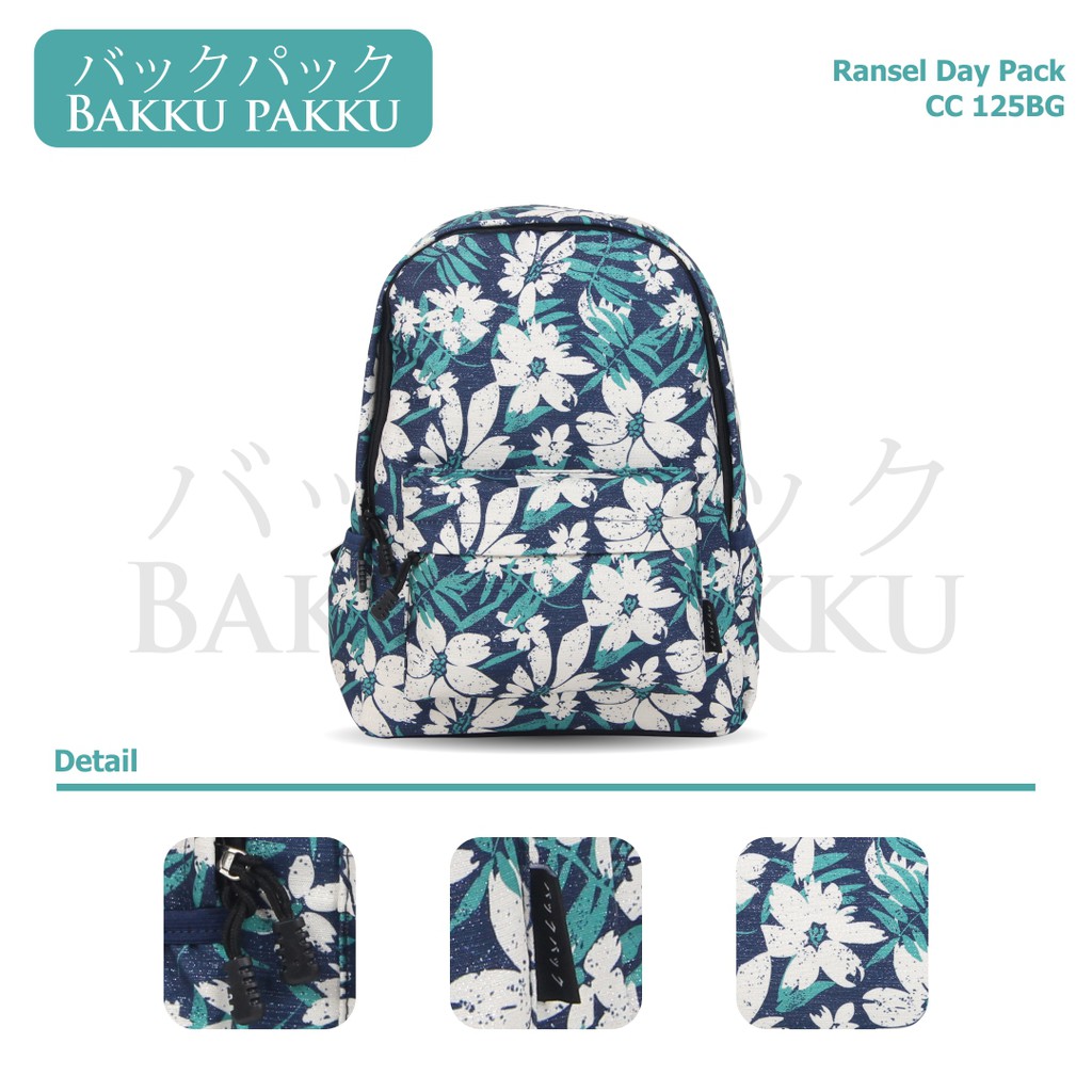 [KLIKTAS] Tas Ransel Wanita Laptop Backpack Printing Bunga CC125 / Ransel sekolah Kuliah Kerja