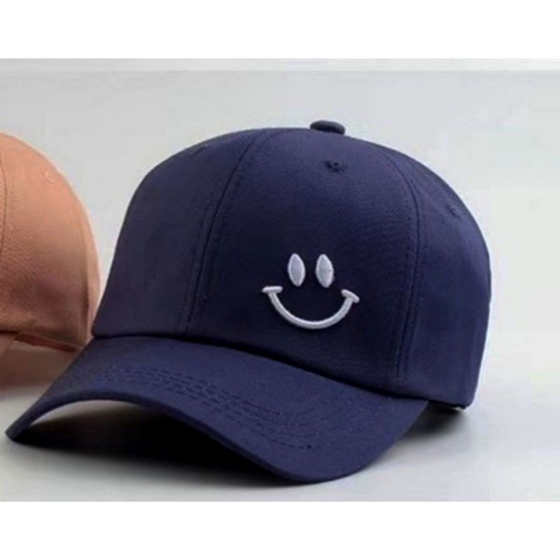 [COD] Topi Distro Korea Baseball Bordir Smile Pria Wanita