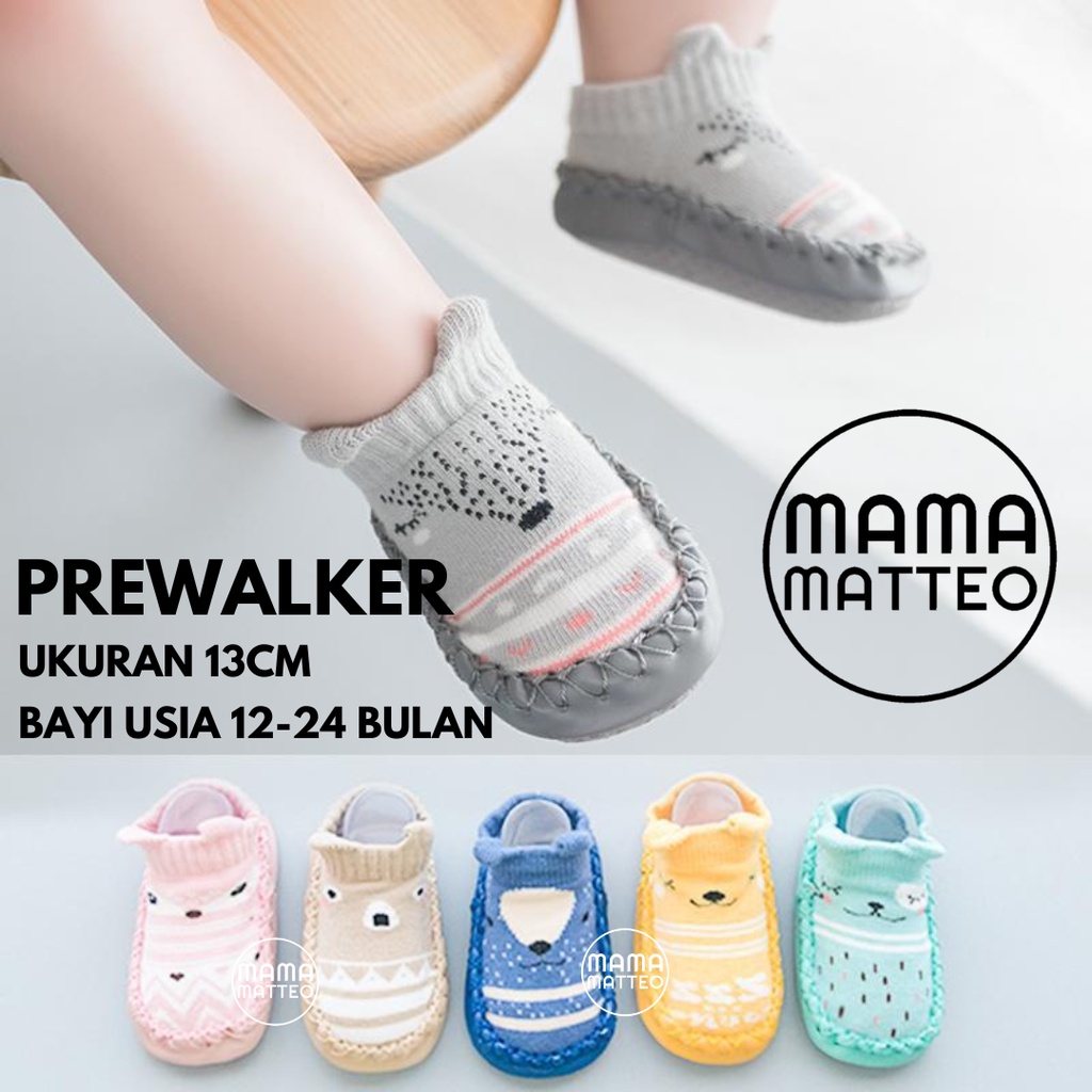 Prewalker Kaos Kaki Sepatu Bayi / Baby Socks Shoes Pre walker / Anti Slip 13cm