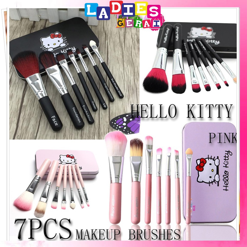 Kuas Make Up Hello Kitty / Kuas Make Up Set 7 In 1 / Kuas Make Up Brush Set