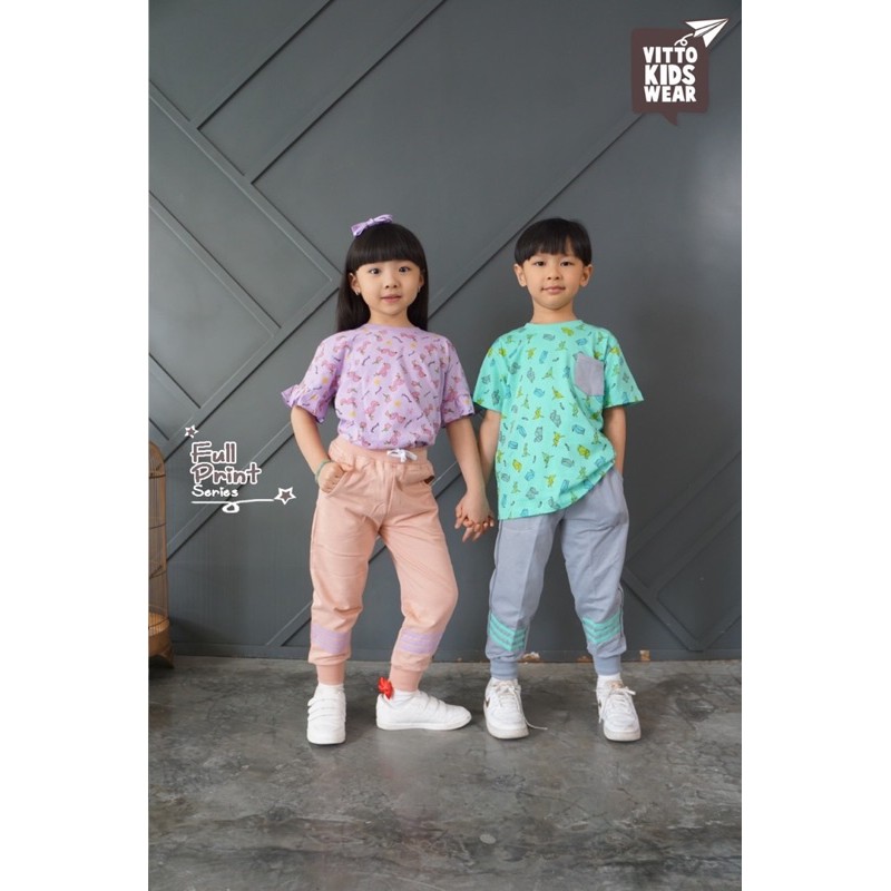 Setelan Anak Set Fullprint Celana Joger Vitto