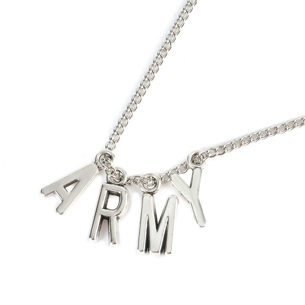 【COD Tangding】Kpop Necklace Bangtan Boys ARMY A.R.M.Y Pendant Charm Jewelry