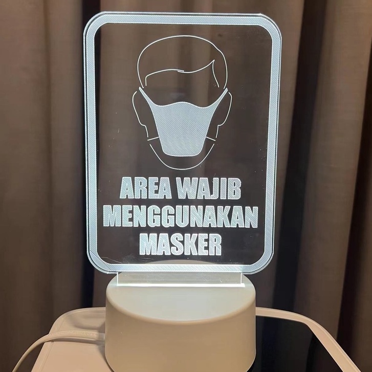 JACKSHOP Lampu Hias 3D Lampu Tidur Led Lampu Hias Transparan 3 Warna