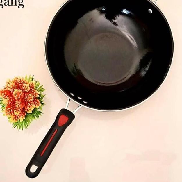 ☀ WAJANG GAGANG VICO 32CM ENAMEL ANTI LENGKET / WAJAN TEFLON GAGANG 32CM / WAJAN PENGGORENGAN TEFLON