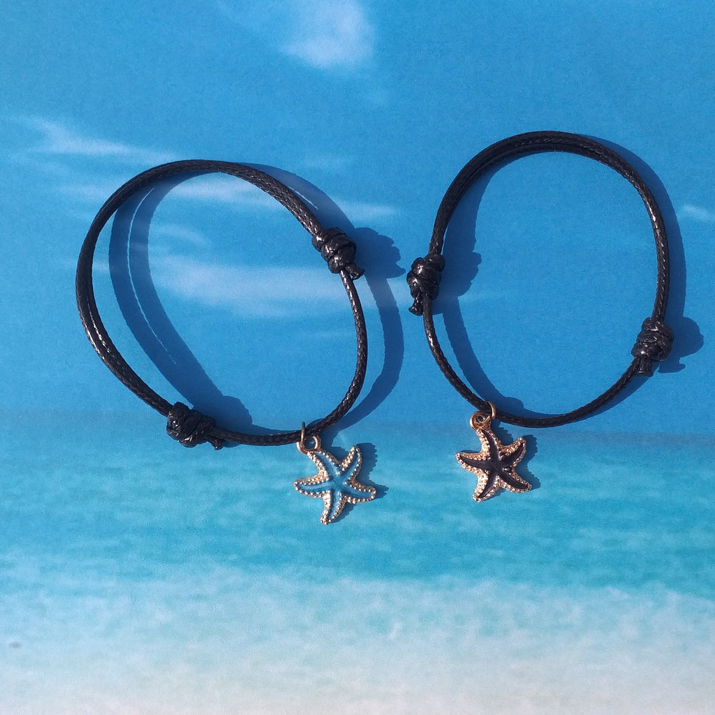 Gelang Tali Lucu Bintang laut Bahan Kulit Korea &amp; Satin accessories Fashion Charm Sea Star vintage