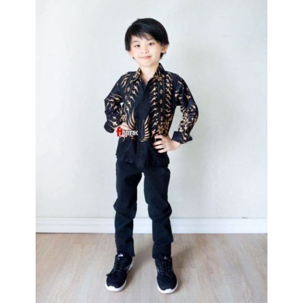 Kemeja Batik Anak Laki Laki M L XL XXL Baju Batik Anak Lengan Panjang Seragam Batik