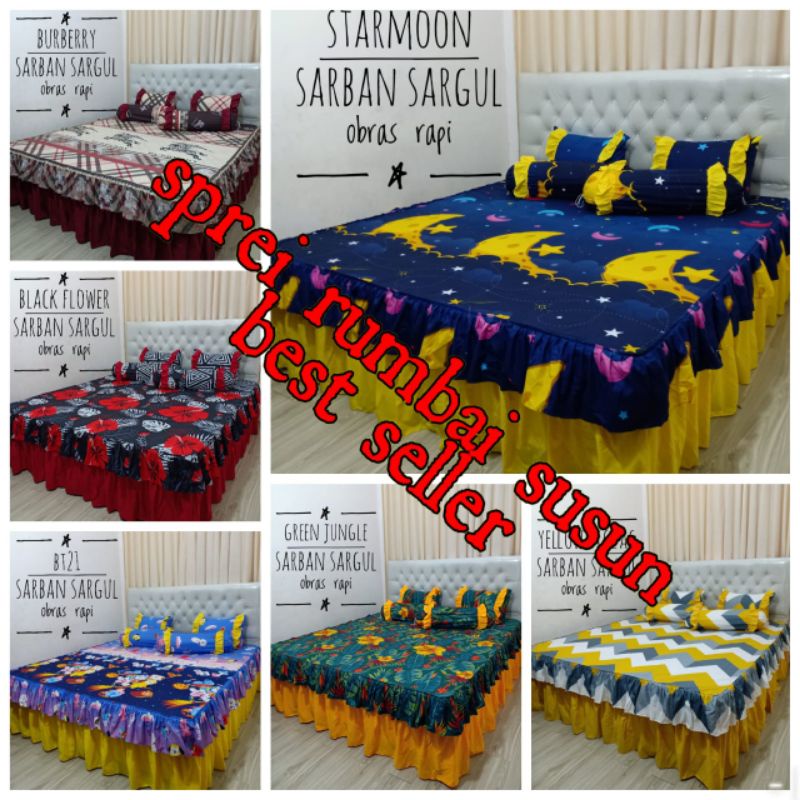 sprei rumbai susun/sprei rumbai susun 2/Sprei rumbai homemade/Sprei adem/sprei rumbai katun/sprei ru