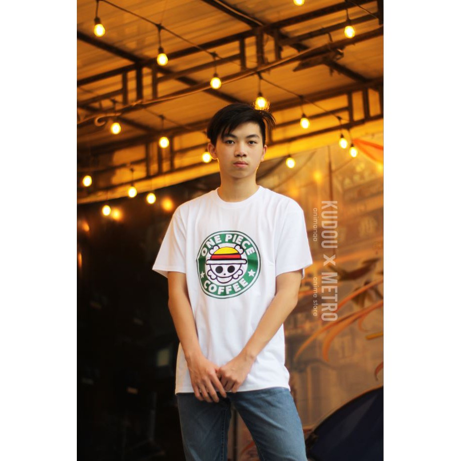 Kaos Onepiece Coffee Logo White