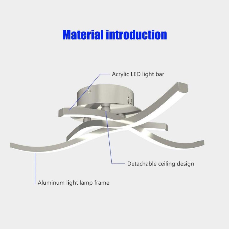 Lampu Plafon LED Modern Artistik Fork Ceiling Light 24W Cool White