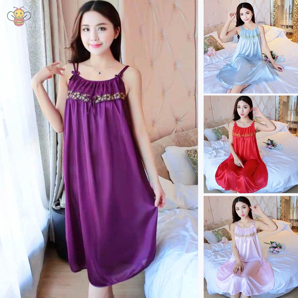 BEE - Baju Tidur Sexy Bahan Sutra Dress Piyama Lingerie Sexy 815