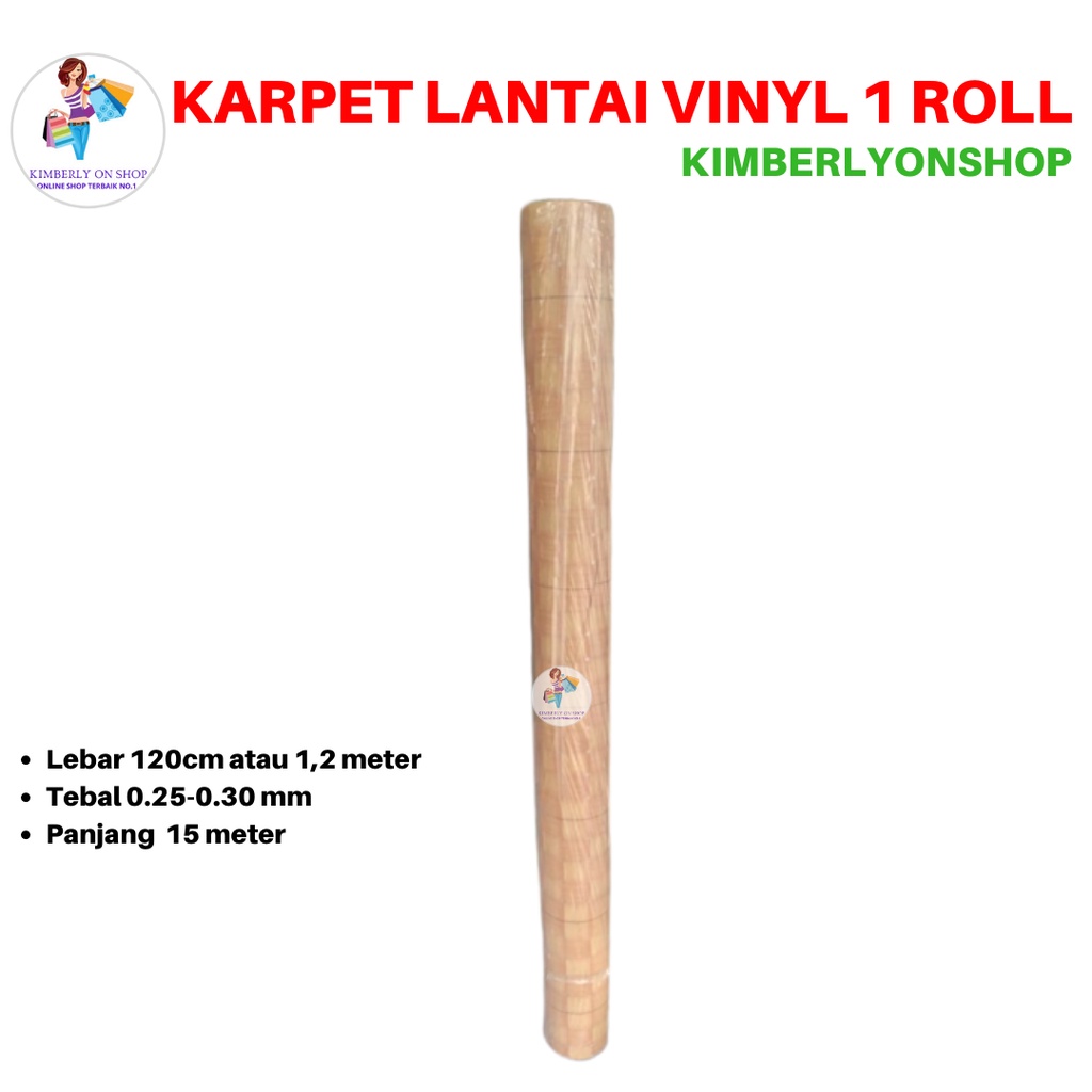 Karpet Plastik Vinyl 1 ROLL Alas Meja dan Lantai 15 Meter