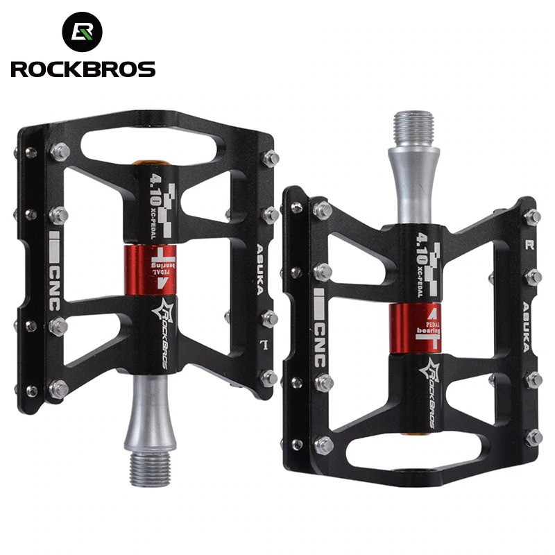 Rockbros Pedal Sepeda Anti-slip Ultralight MTB Mountain Aluminium Alloy - JT410 - Black