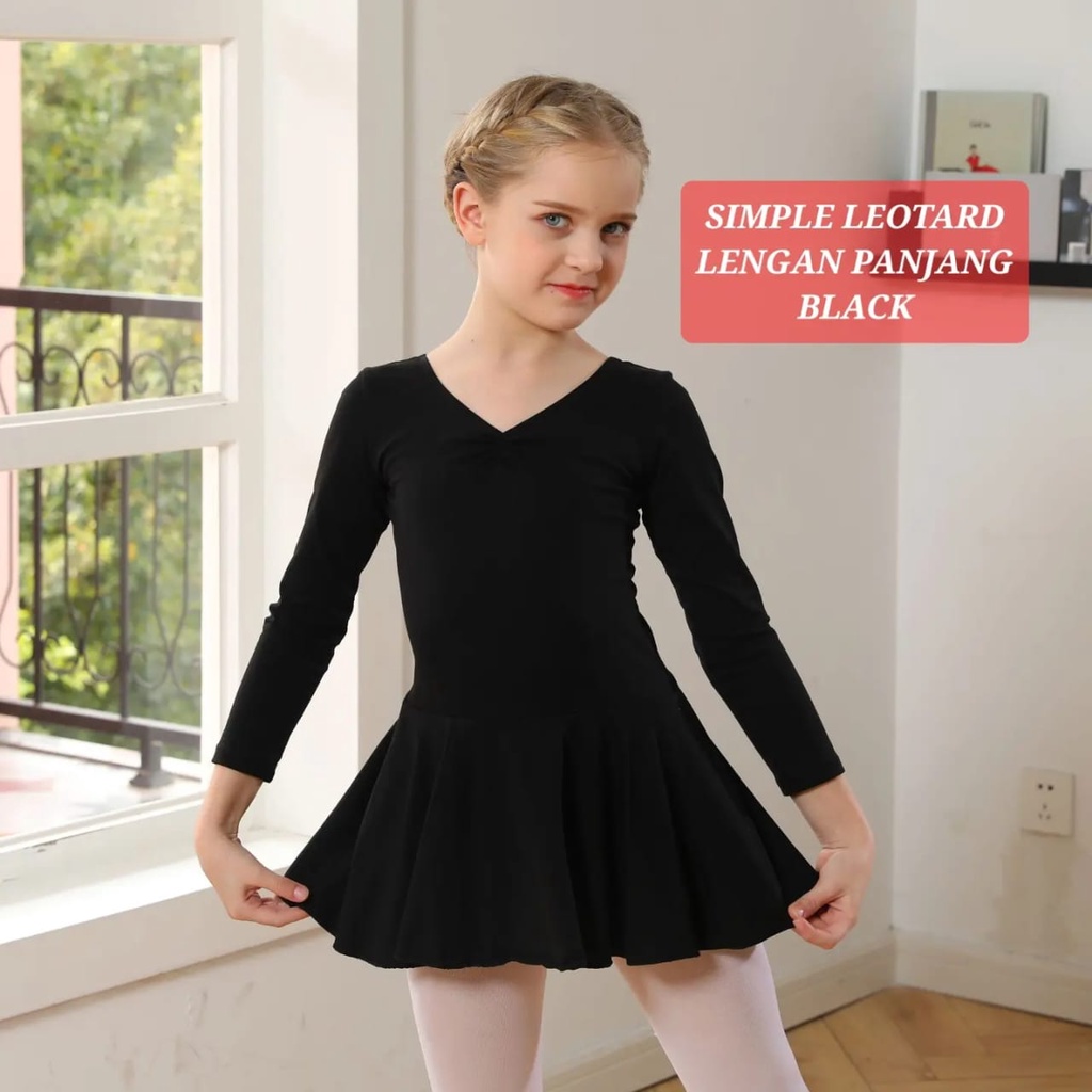 SIMPLE LEOTARD BAJU BALET GYM GYMNASTIC SENAM ANAK REMAJA BALLERINA IMPOR ADEM NYAMAN