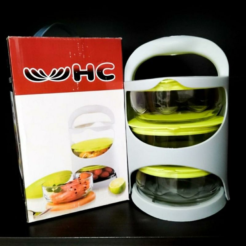 MANGKOK RANTANG KACA 3 SUSUN - RANTANG BOWL - MERK HC