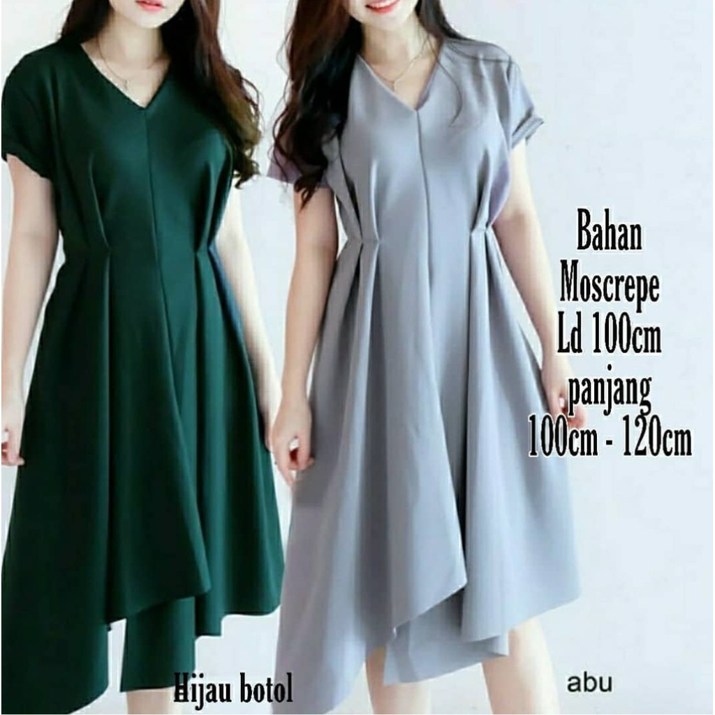 DRESS AMA / DRESS MOSCREPE / DRESS WANITA MOSCREPE / DRESS CASUAL