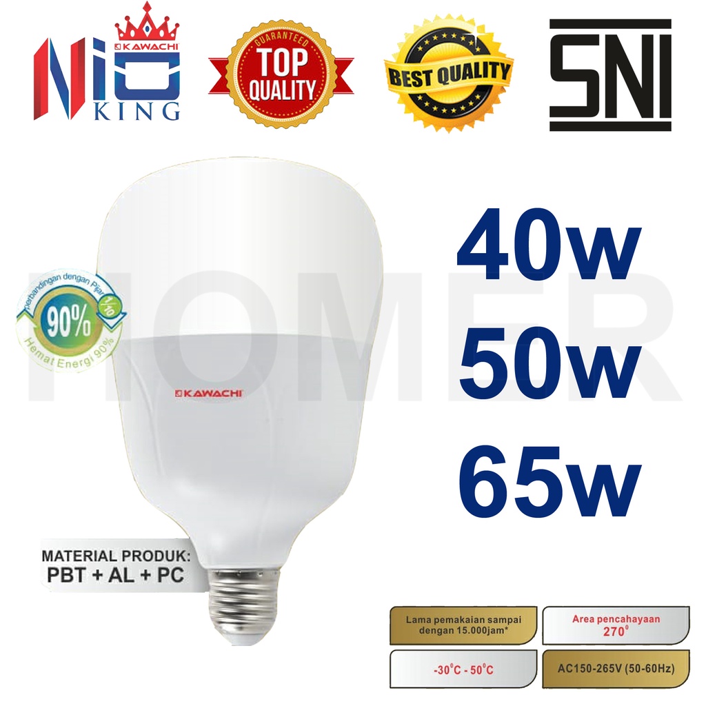 KAWACHI NIO KING lampu bohlam bulb led JUMBO BESAR kualitas super terang super bagus 40w 50w 65w 40 watt 50 watt 65 watt