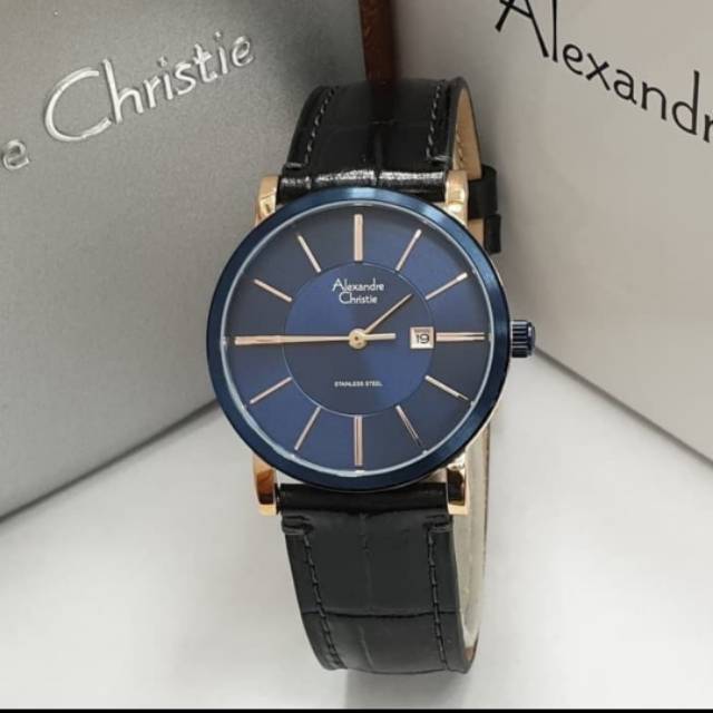 ALEXANDRE CHRISTIE AC 8344 LD ROSEGOLD BLUE AC8344 WANITA ORIGINAL
