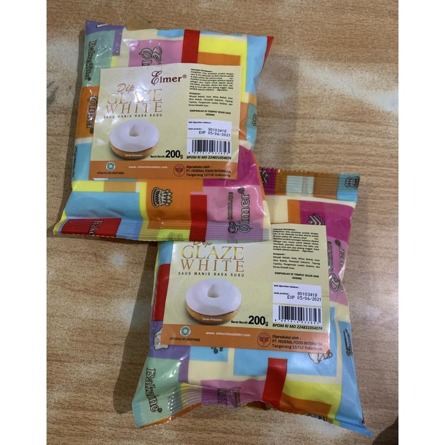 

Elmer Dip Glaze white chocolate 200 gr