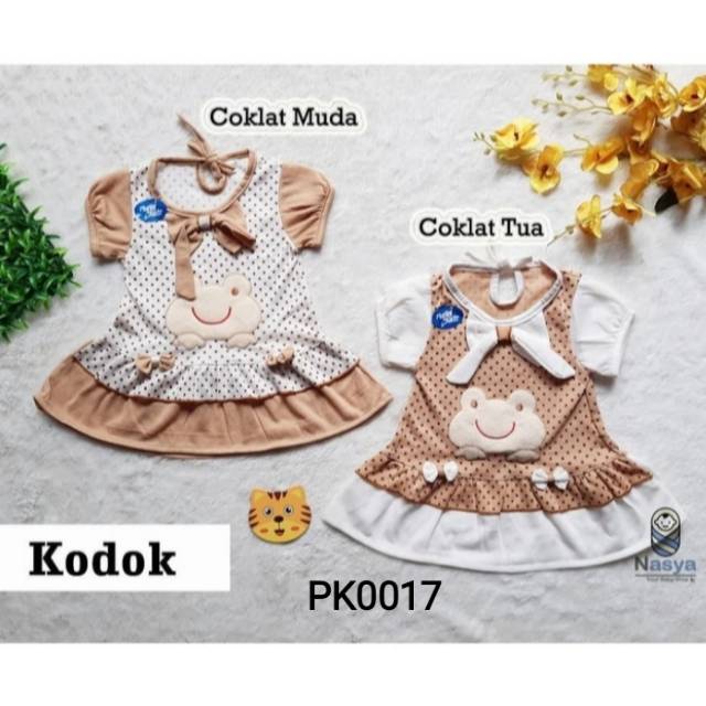 PK0017 Kodok Coklat - Baju Setelan Bayi anak Perempuan Cantik - Planet Kids