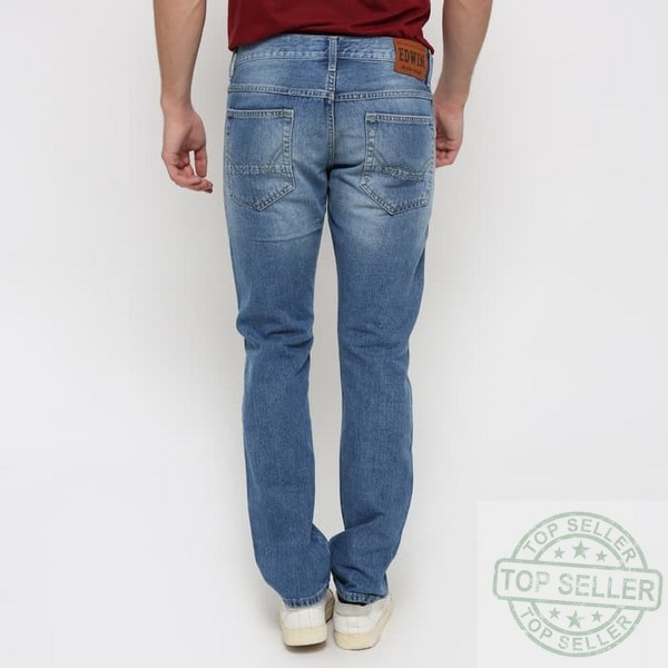 (Celana Murah) Edwin Celana Jeans 508-69-18 Regular Fit Pria Panjang Biru Muda Jeans - Biru, 27 |DXT