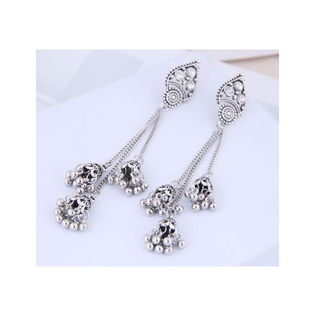 LRC Anting Tusuk Fashion Geometric Modeling Bell Drop Ear Studs A59651