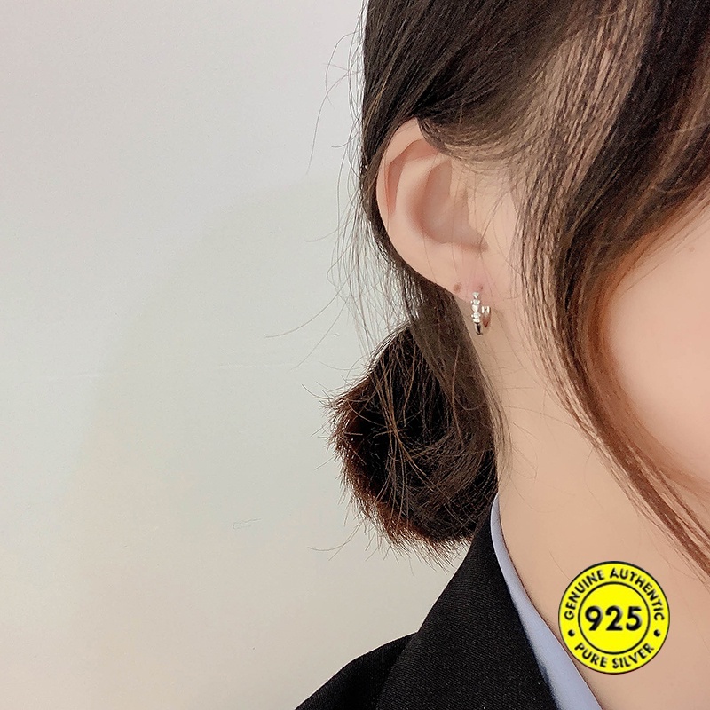 Anting Tusuk Sterling Silver 925 Hias Berlian Imitasi Untuk Wanita