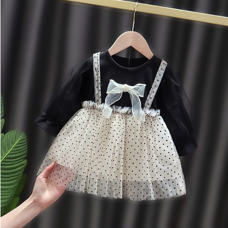 DR-72 Dress Anak Bayi Perempuan Polka Ribbon-2