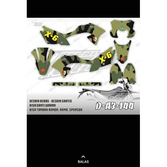 DECAL FULL BODY BANSER UTK MOTOR TRAIL KLX CRF CB100 CB150 NINJA DAN LAIN2