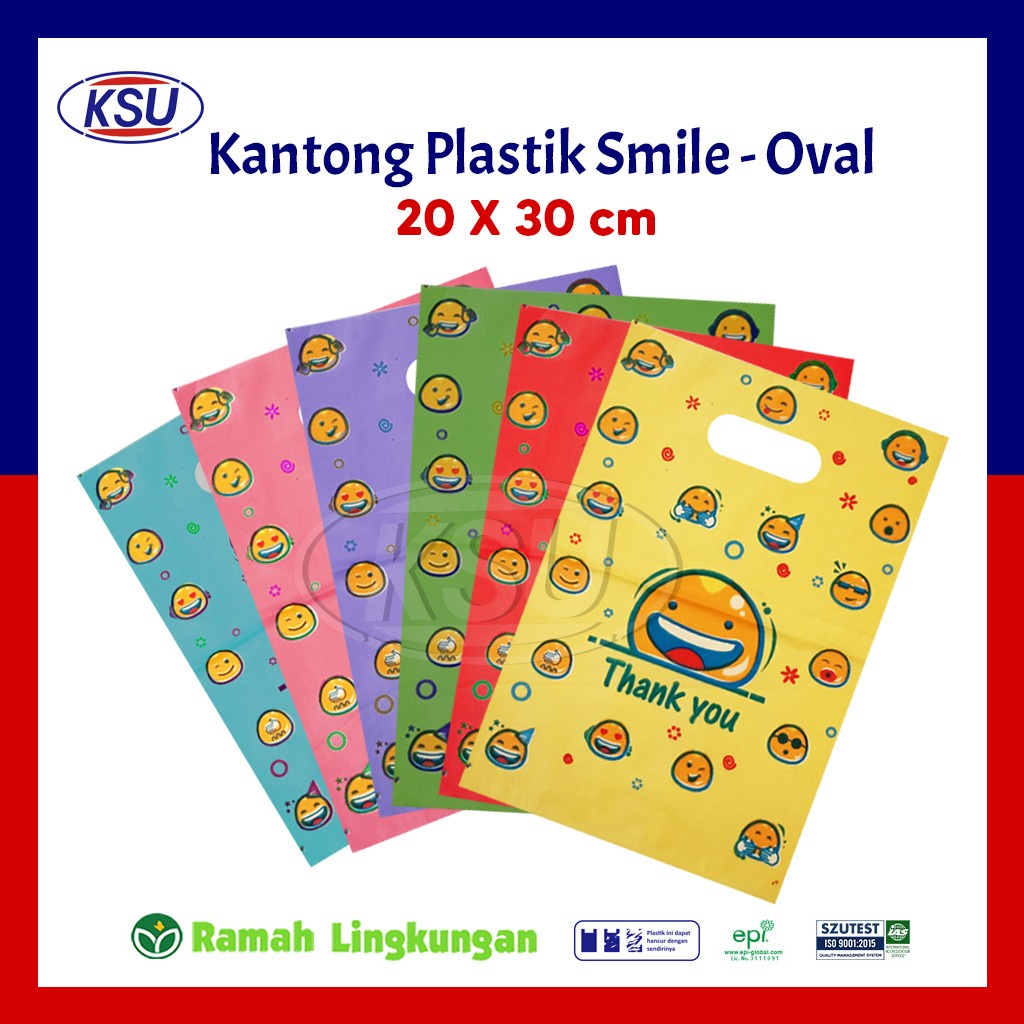 [uk 20] Kantong Hd Oval Smile emoji uk 20/Kantong plastik emoji/kantong plastik lucu