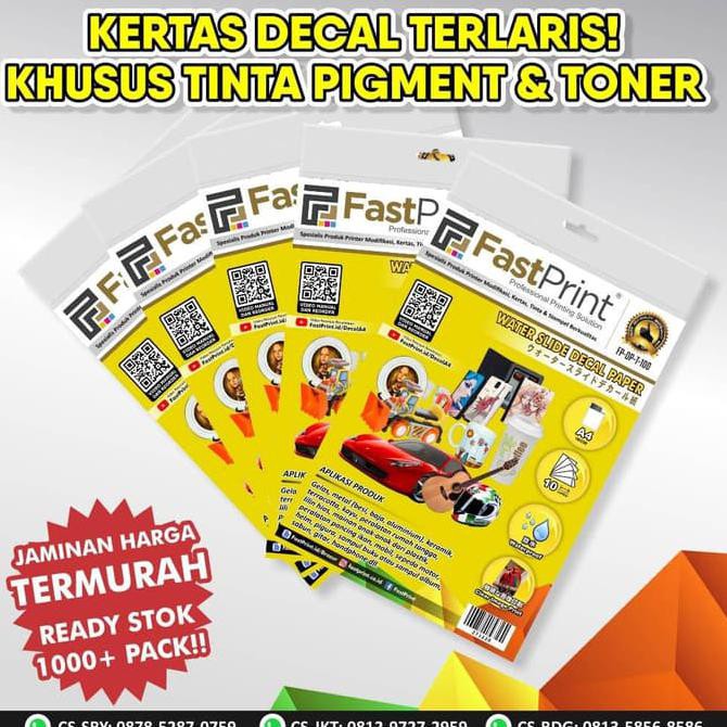 

Fast Print Kertas Water Slide Decal Paper Ukuran A4 100 Gram