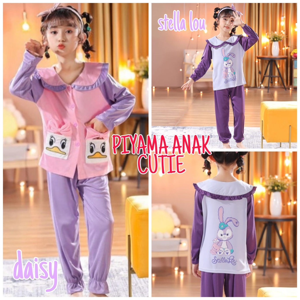 BAJUKIDDIE PIYAMA ANAK CEWEK CUTIE MOTIF LUCU KOREA IMPOR BAJU TIDUR ANAK PEREMPUAN