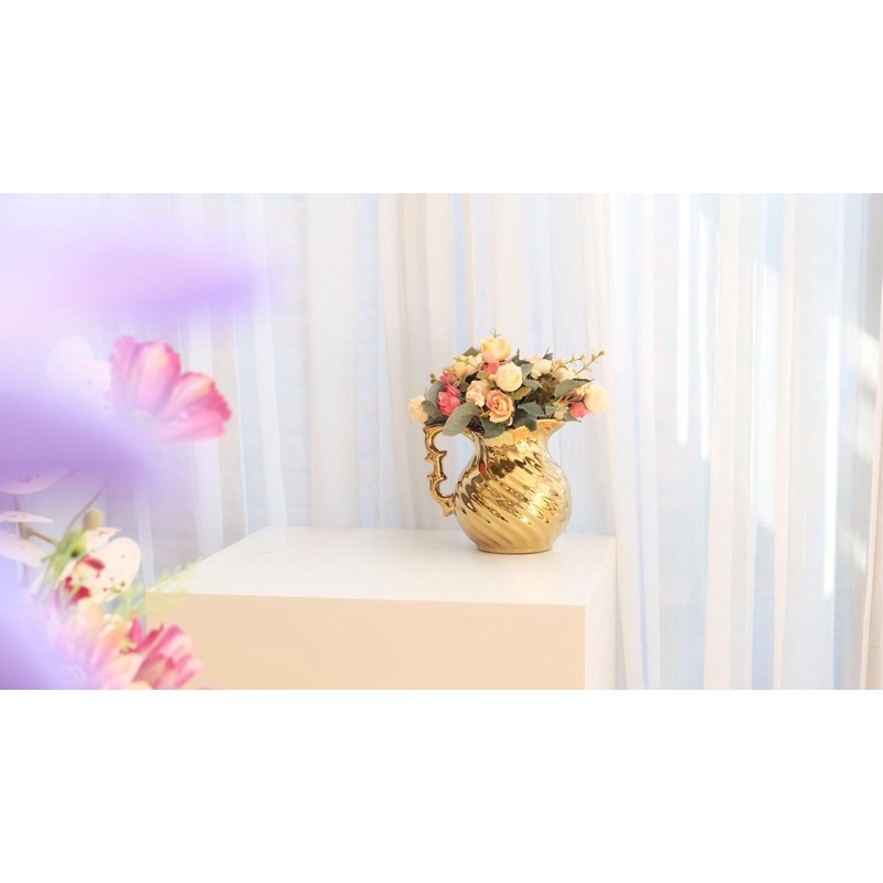 Full Set Vas Bunga Persian & Baby Roses Artificial Flowers / Mawar Kecil Premium