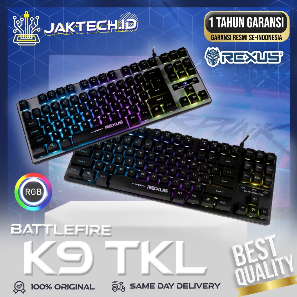 Rexus K9TKL / K9 Fortress Keyboard Gaming TKL RGB Backlit ORIGINAL